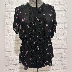 Torrid short sleeve chiffon button down blouse size 3